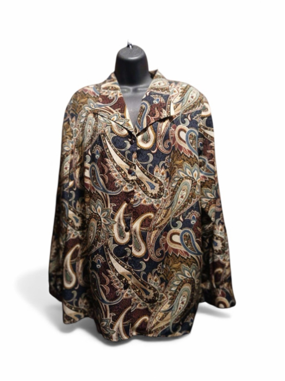 Alfred Dunner Women's Paisley Print Button-Down Shirt - Size 16W - JC383